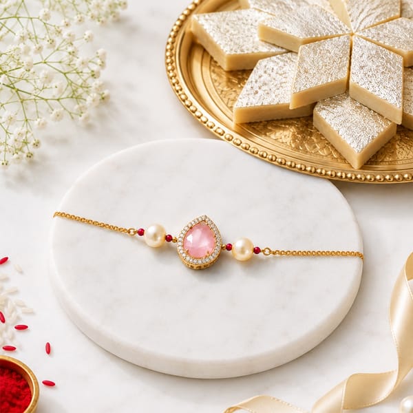 Dazzling Rakhi and Kaju Katli Combo