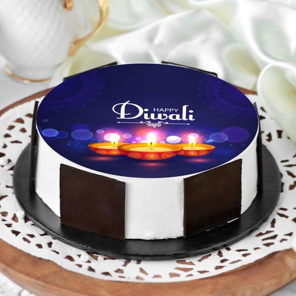 Delicious Happy Diwali  Diya Poster Cake
