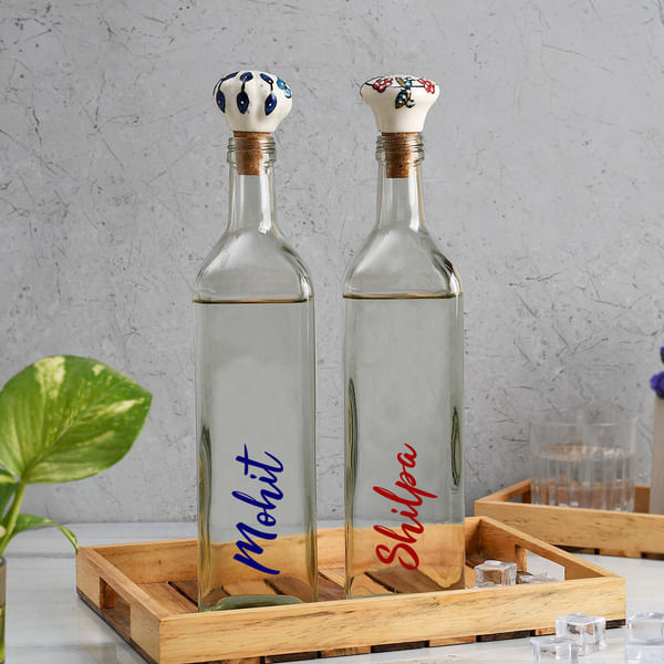 Delightful Personalized Glass Water Bottles 1000ml