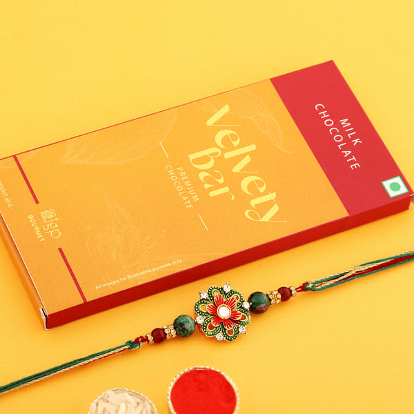 Designer Rakhi with Chocolate