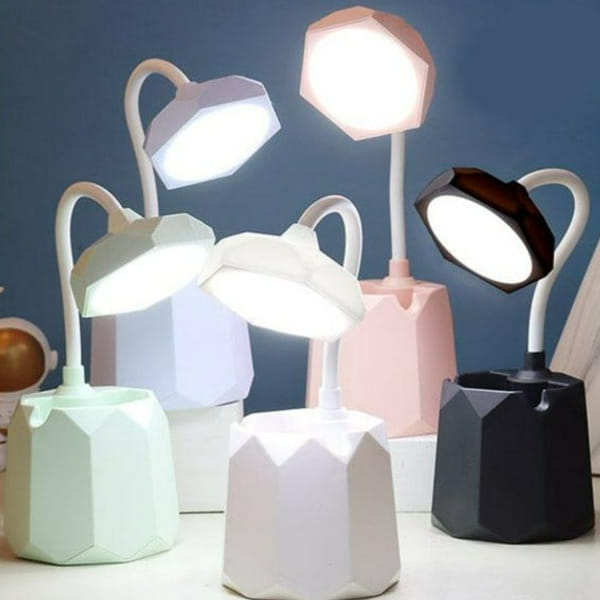 Desk Lamp With Organizer - Geometrical Shape - Single Piece