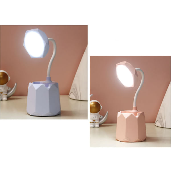 Desk Lamp With Organizer - Geometrical Shape - Single Piece