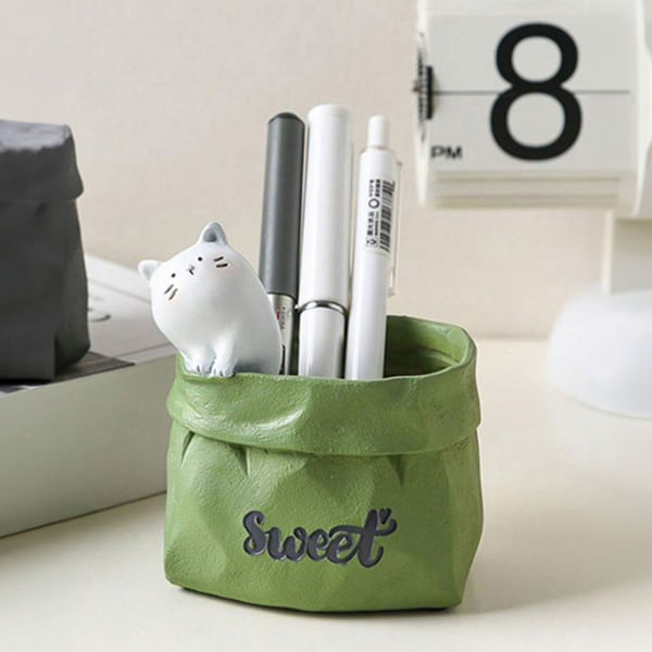 Desk Pen Stand - Cat- Single Piece