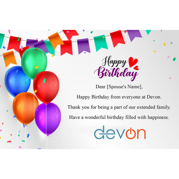 DEVON SOFTWARE Spouse Greeting Card