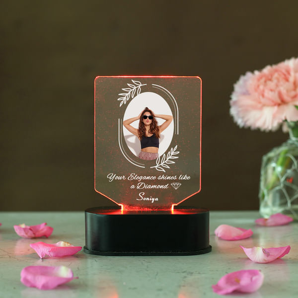 Diamond Elegance Personalized LED Photo Frame