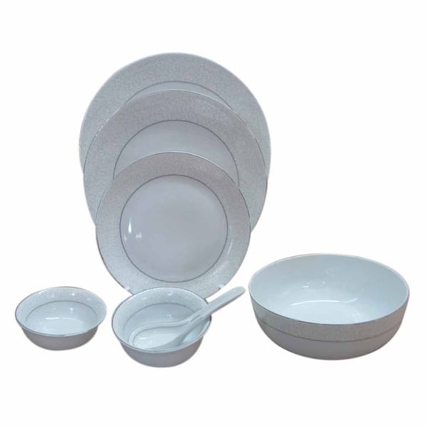 Dinner Set - Plain White - Set Of 33