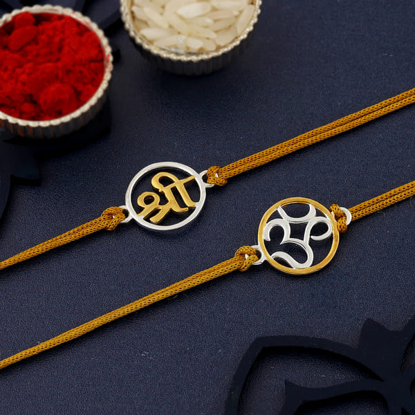 Divine 22K Gold Plated Sterling Silver Rakhi (Set of 2)
