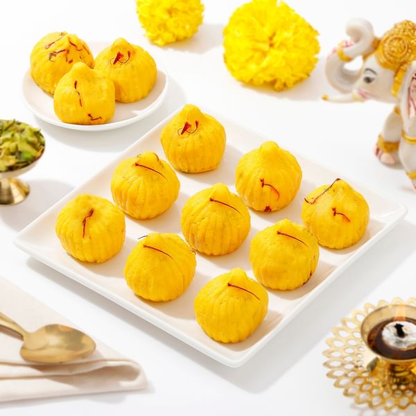Divine Delights Kesar Modak-12 Pcs