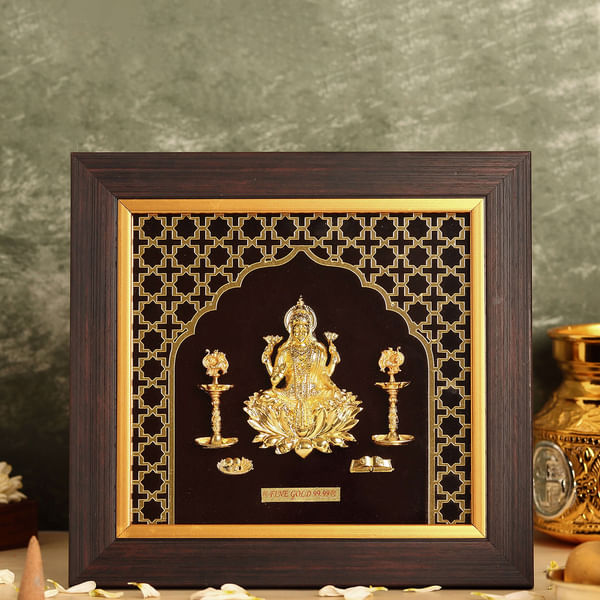Divine Goddess Laxmi Golden Frame