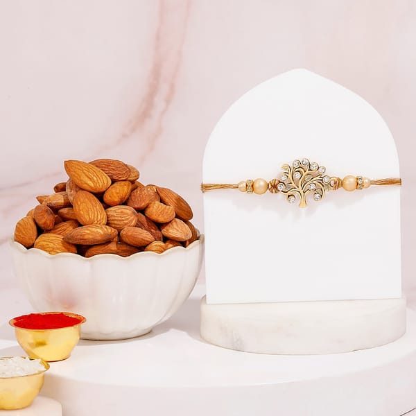 Divine Tree of Life Rakhi with Dry Fruits Set