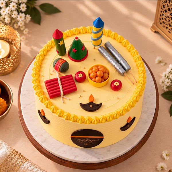 Diwali Firecracker Celebration Cake (600 g)