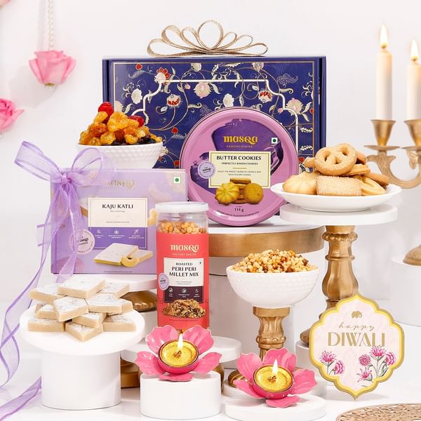 Diwali Gift Hamper With Butter Cookies And Millet Mix