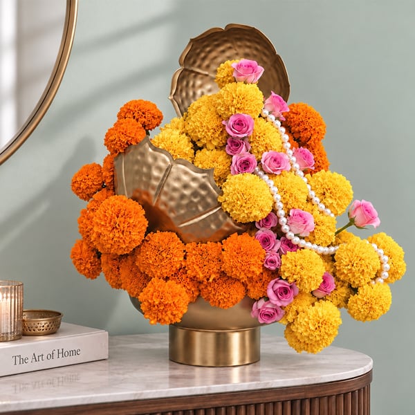 Diwali Sunshine Marigold Arrangement