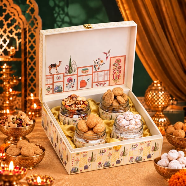 Diwali Treats Ivory Gift Box