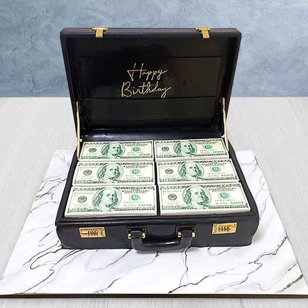 Dollars in Suitcase Fondant Cake (3 Kg)