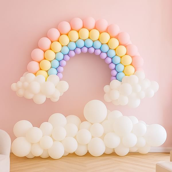 Dreamy Pastel Rainbow Balloon Decor