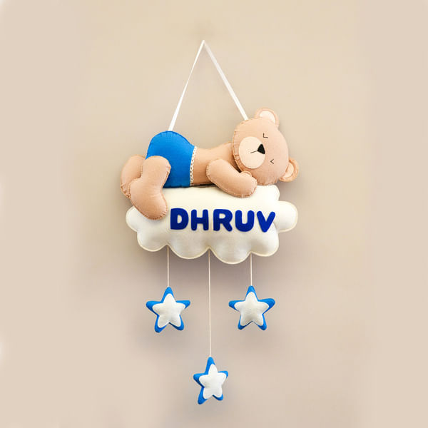 Dreamy Teddy Personalized Wall Hanging