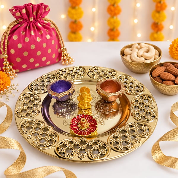 Dry Fruits and Diya Diwali Set