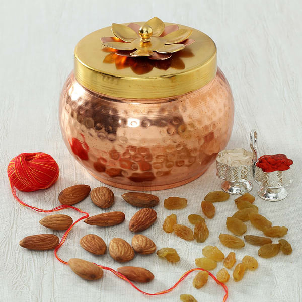 Dry Fruits in Metal Container with Decorative Lid