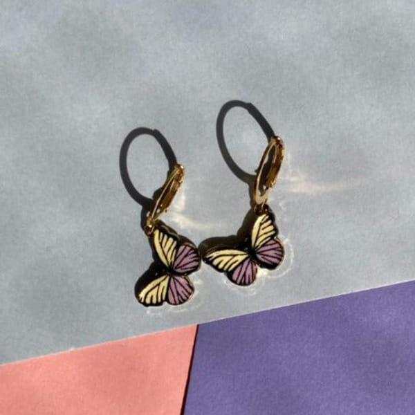 Earring - Butterfly Huggies