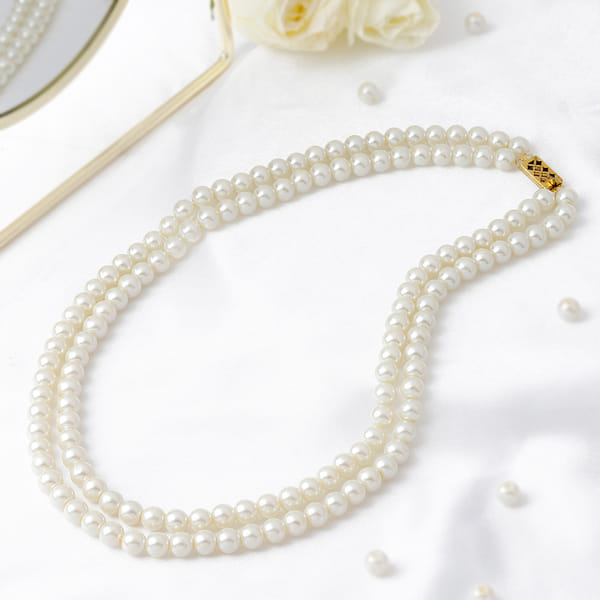 Elegant 2-Line Pearl Necklace