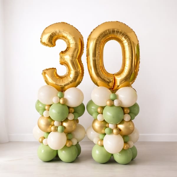 Elegant 30th Celebration Balloon Arrangement