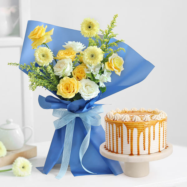 Elegant Blooms And Butterscotch Delight Combo