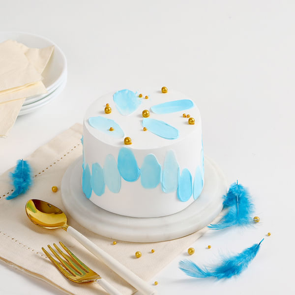 Elegant Blue Pearl Cake