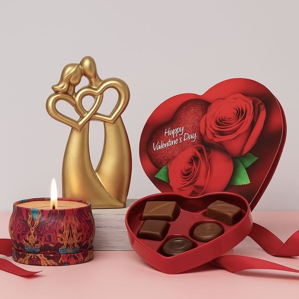 Elegant Couple Figurine Valentine's Gift Hamper