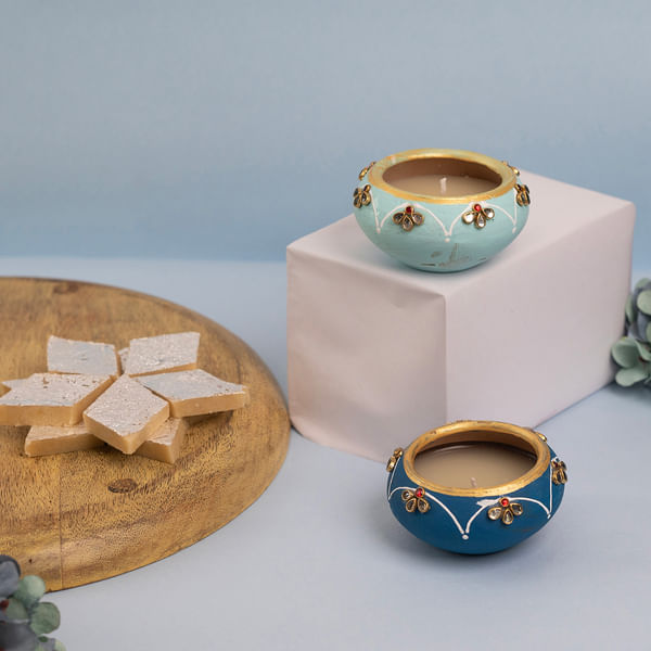 Elegant Designer Diyas Diwali Combo