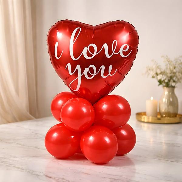 Elegant I Love You Balloon Bouquet Display