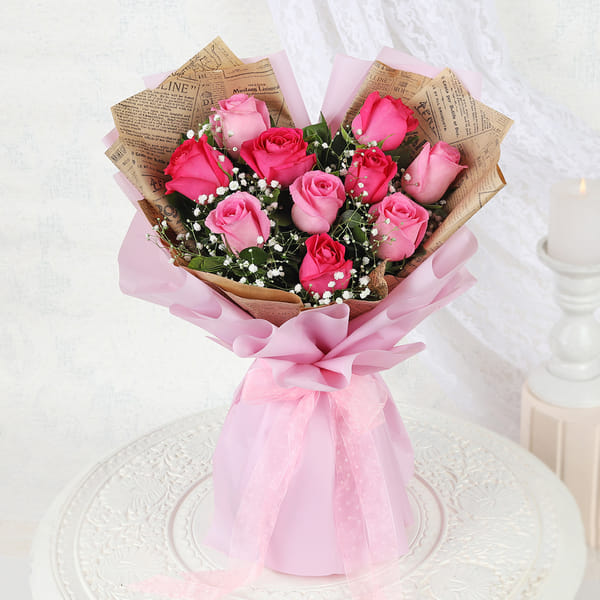 Elegant Pink Rose Bouquet