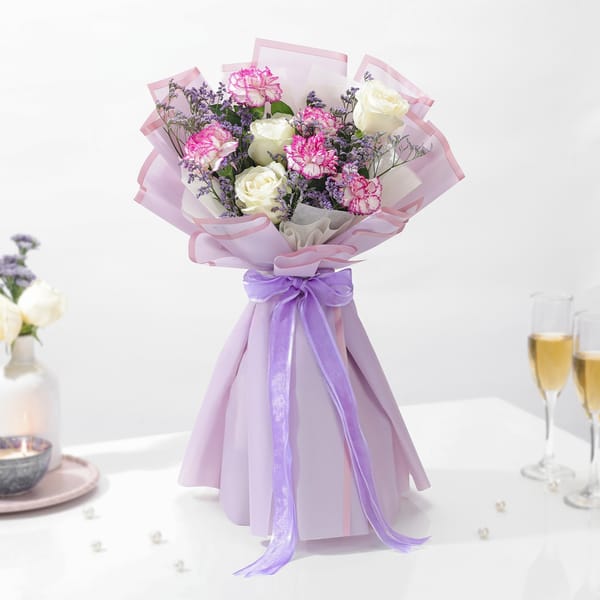 Elegant Roses and Carnations Bouquet
