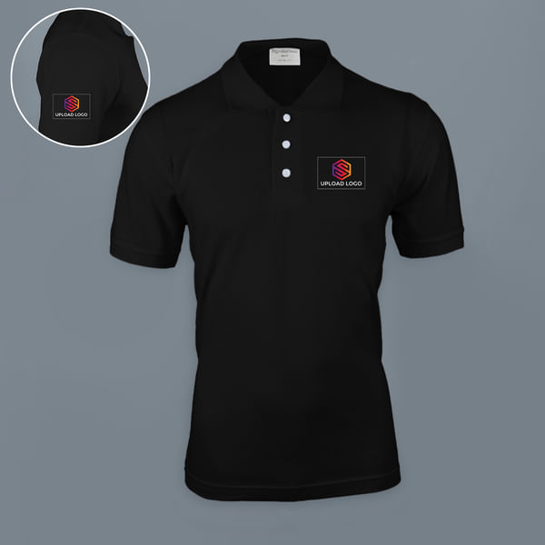 Embroidered Classic Polo T-shirt for Men (Black)