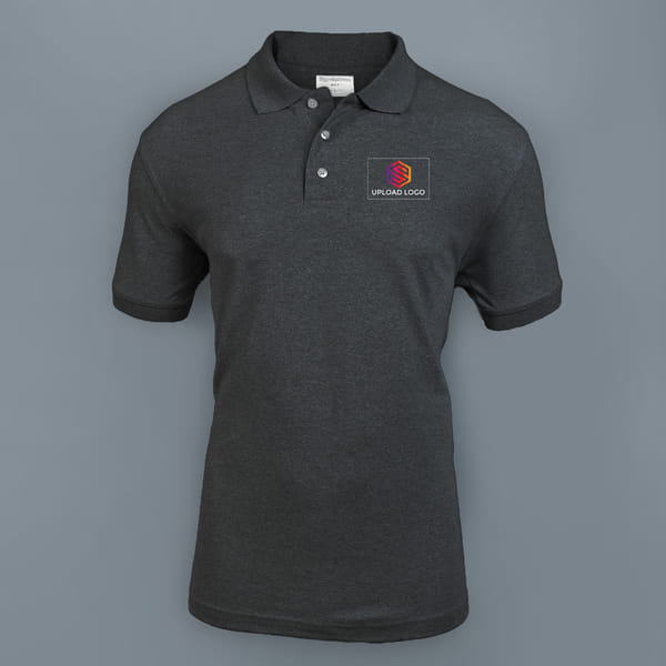 Embroidered Classic Polo T-shirt for Men (Charcoal Grey)