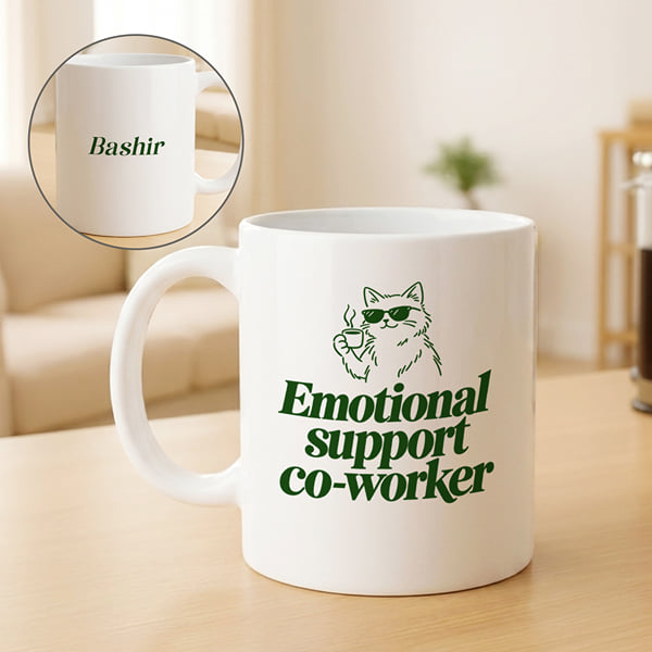 Emotional Support Co-Worker Personalized Mug for Boss