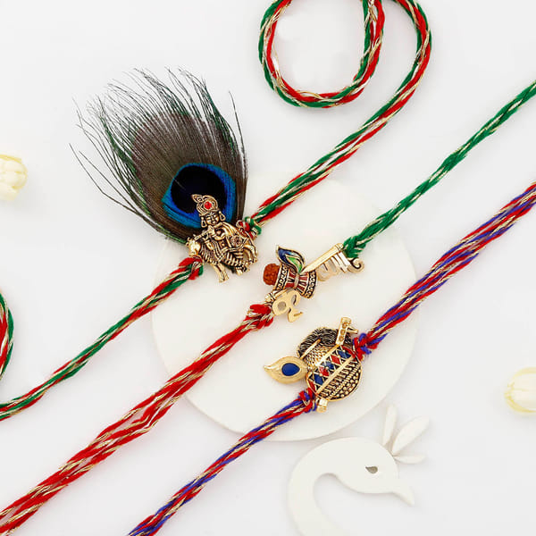 Enchanting Krishna Rakhi Set Of 3
