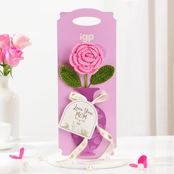 Eternal Bloom Crochet Rose Gift For Mom