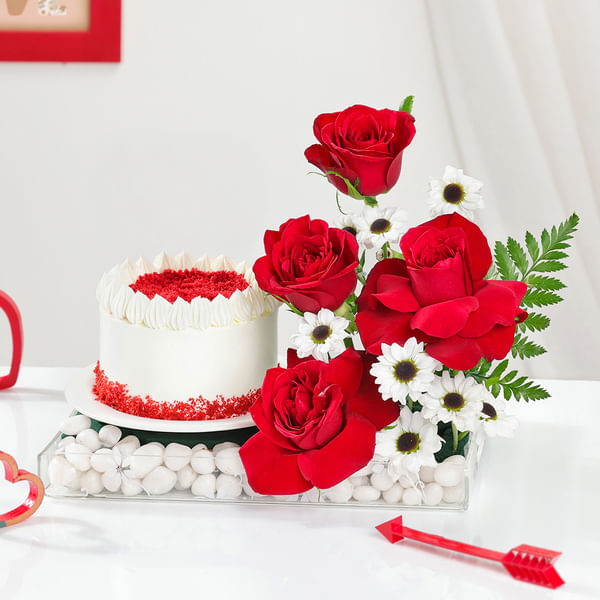 Eternal Love Cake And Roses Combo
