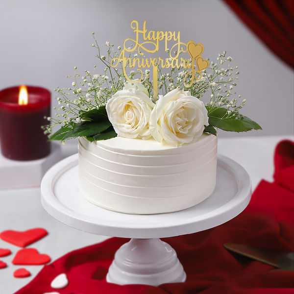 Everlasting Elegance Red Velvet Anniversary Cake (750 Gm)