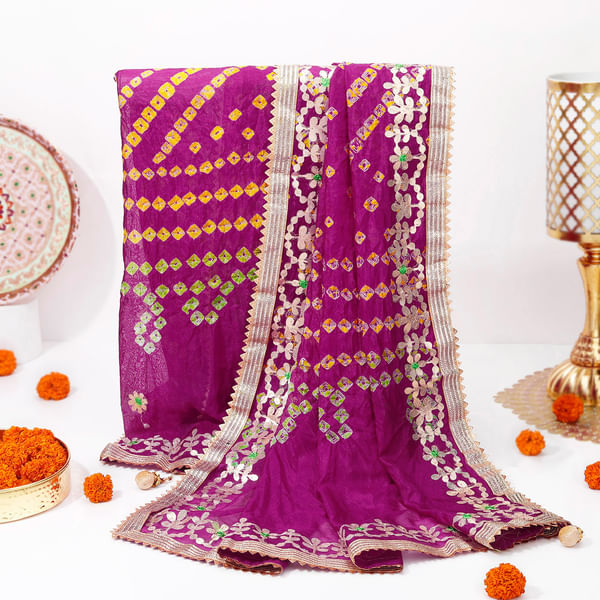 Exquisite Bandhej Dupatta For Karwa Chauth