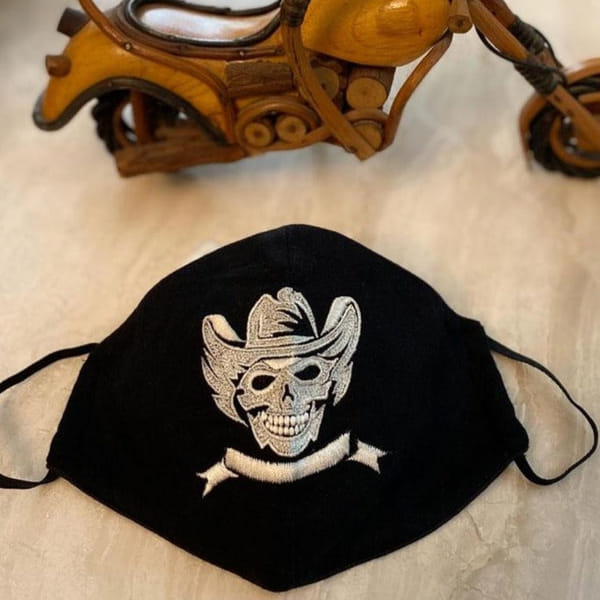 Face Mask - Embroidered - Pirate Skull