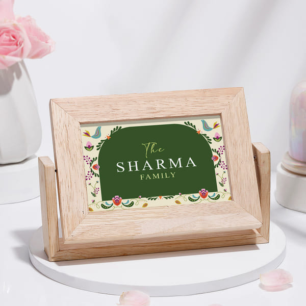 Family Love Personalized Wooden Rotating Frame