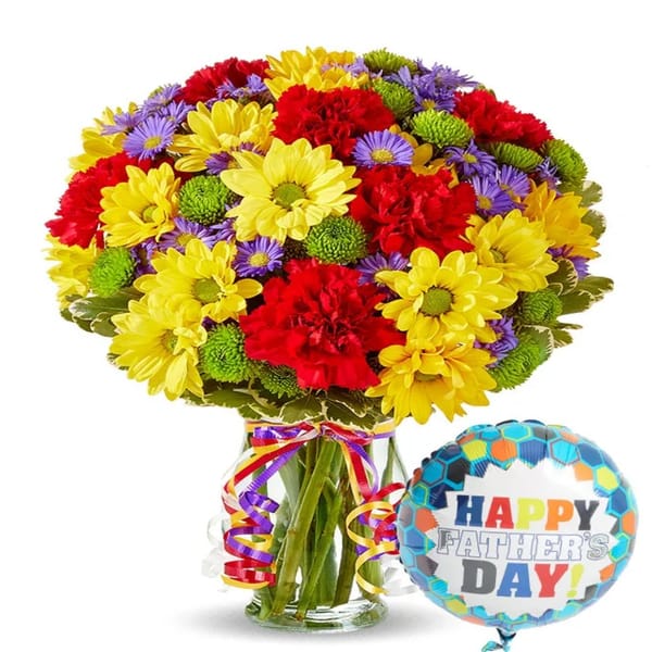 Father's Day Cheerful Floral Surprise