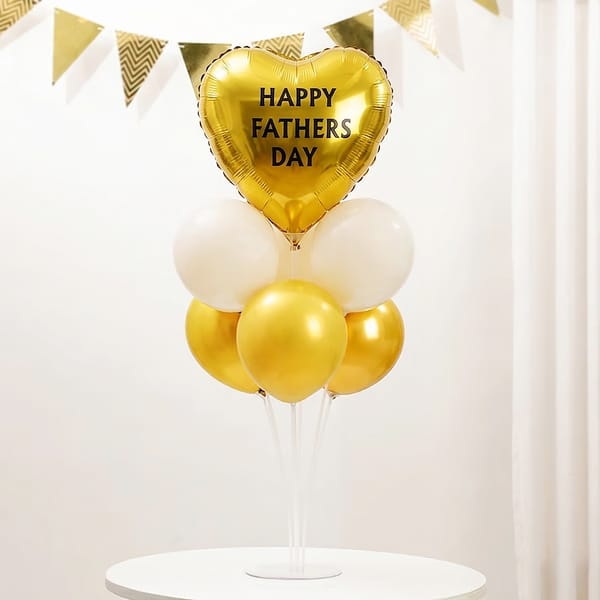 Father's Day Golden Heart Balloon Stand