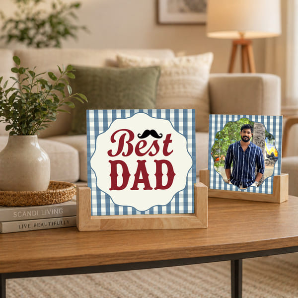 Father's Day Personalized Double-Sided Best Dad Photo Frame