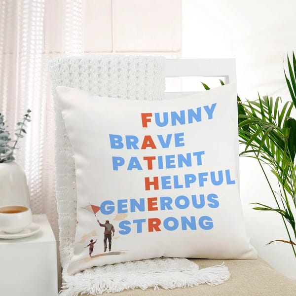 Father's Day Super Dad Personality Traits Cushion