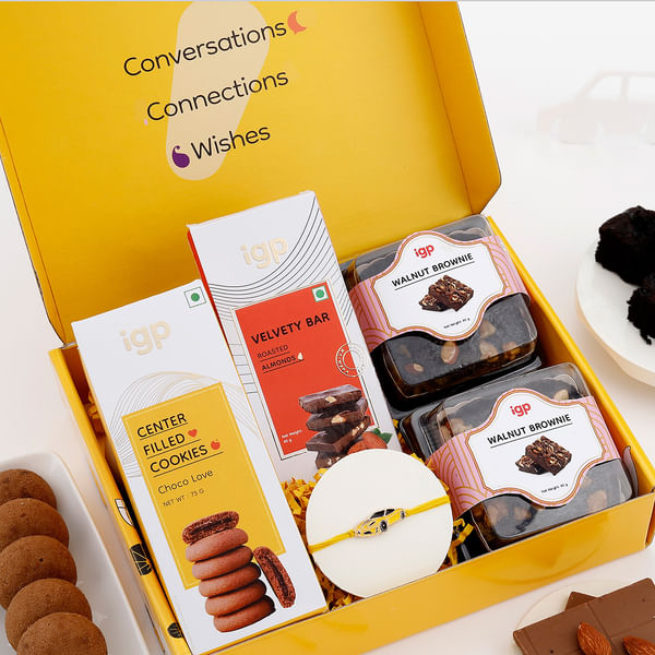 Ferrari Car Kids Rakhi And Choco Goodies Hamper