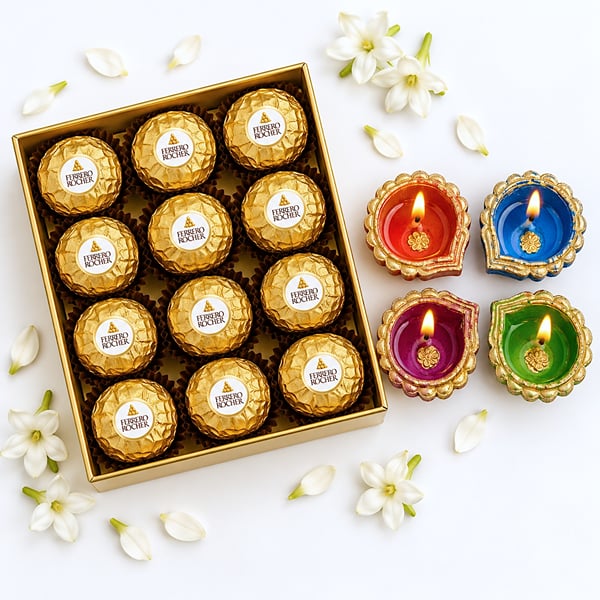 Ferrero Rocher with Diyas Diwali Set