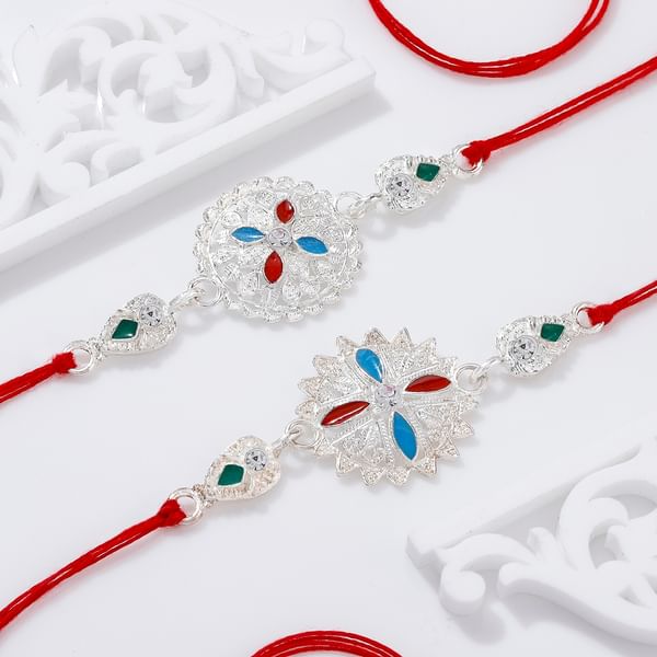 Festive Florals Rakhi Set